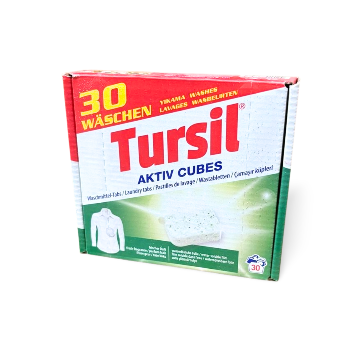 Tursil Aktiv Cubes 30 Wäschen – Waschmittel-Tabs für weiß Wäsche