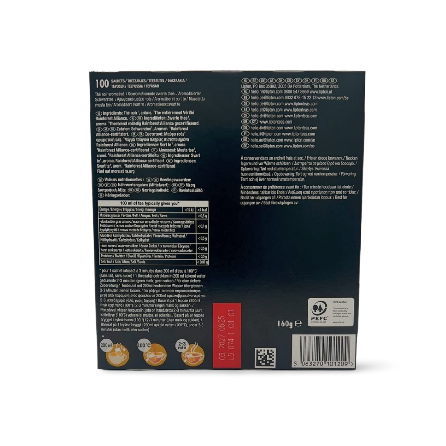 Lipton Schwarztee Beutel Siyah Çay 100 Beutel