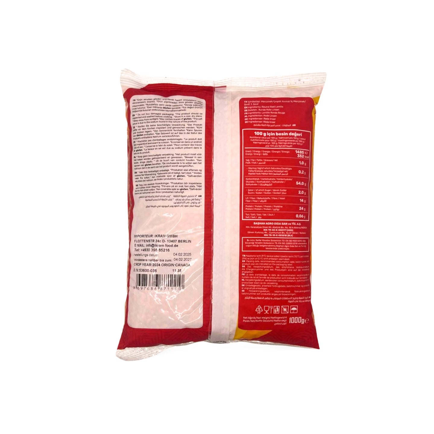 Bashan Rote Linsen „Kırmızı Mercimek“ 1 kg