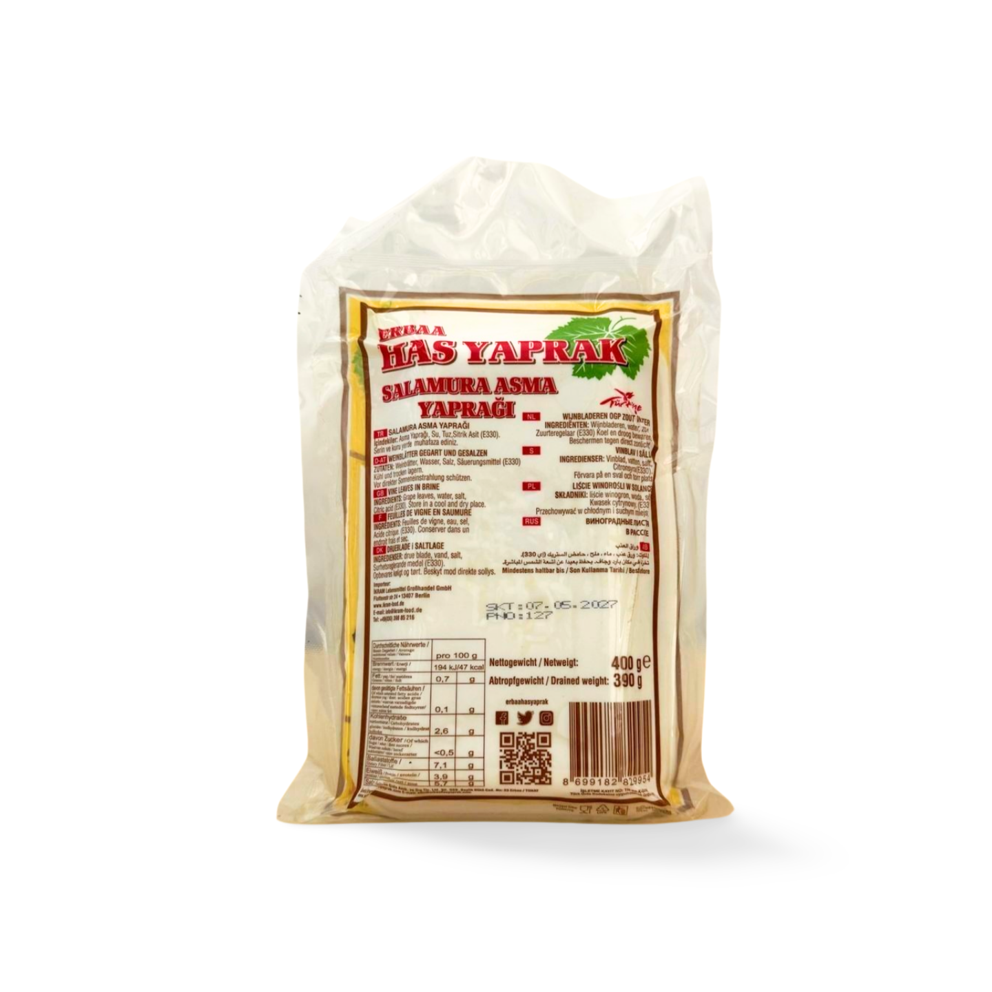 Erbaa Weinblätter in Salzlake 400 g – Has Yaprak