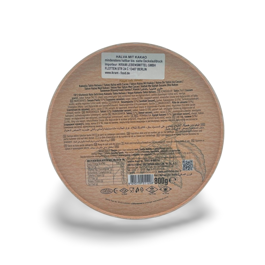Metin Kakaolu Helva 650g teneke – Türk susamlı tatlı kakao