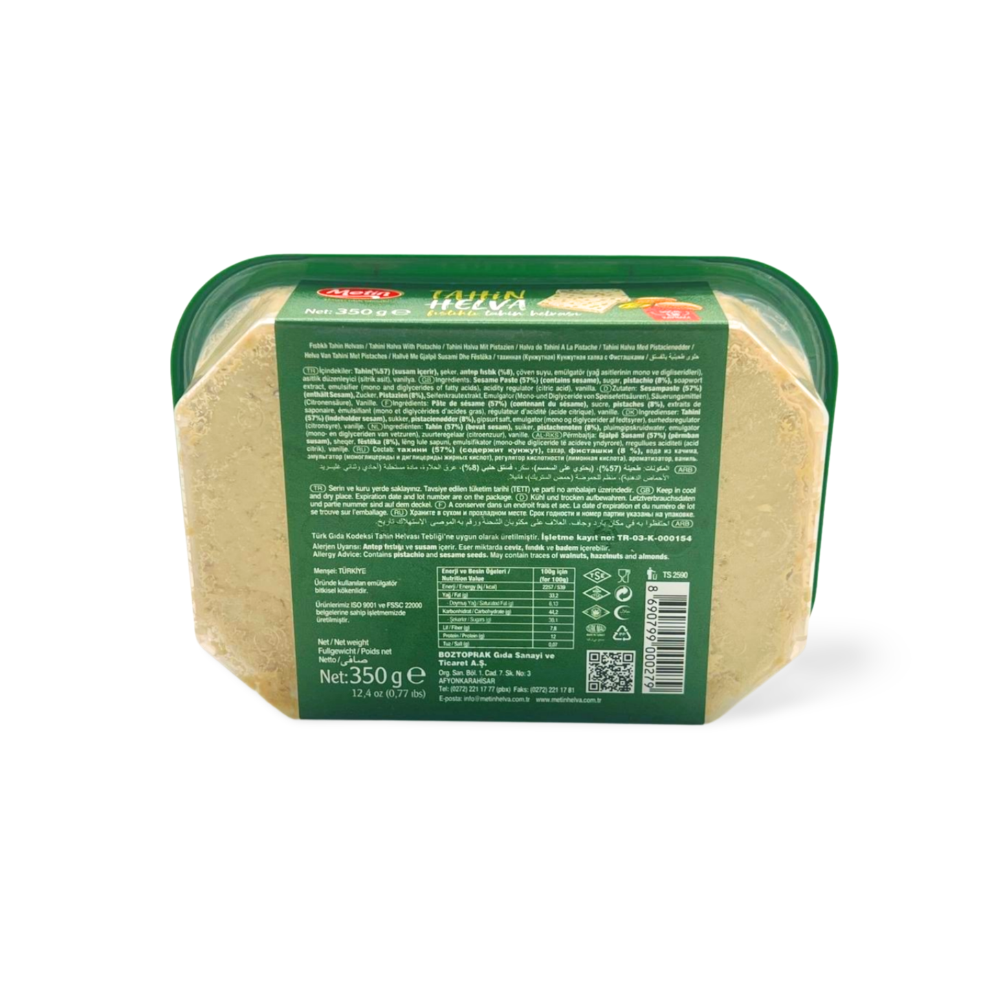 Metin Antepfıstıklı Helva 350g – Sesam-Süßspeise mit Pistazien