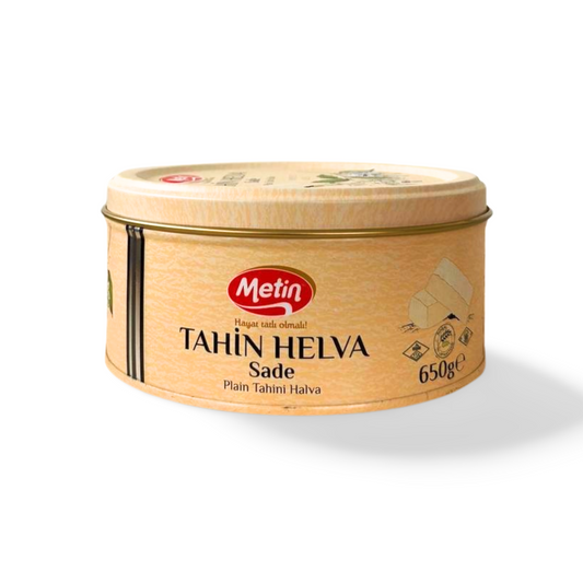 Metin Sade Helva mit Vanille 650g Dose – Sesam-Süßspeise mit Vanille